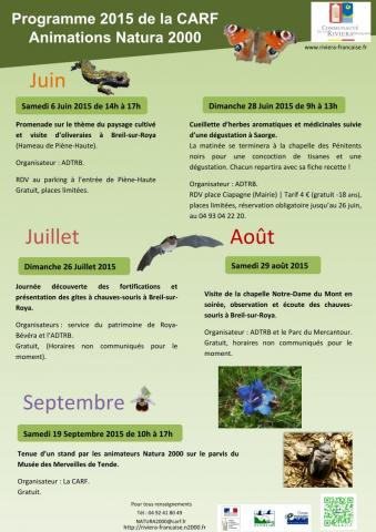 Programme d'animation Natura 2000 été 2015